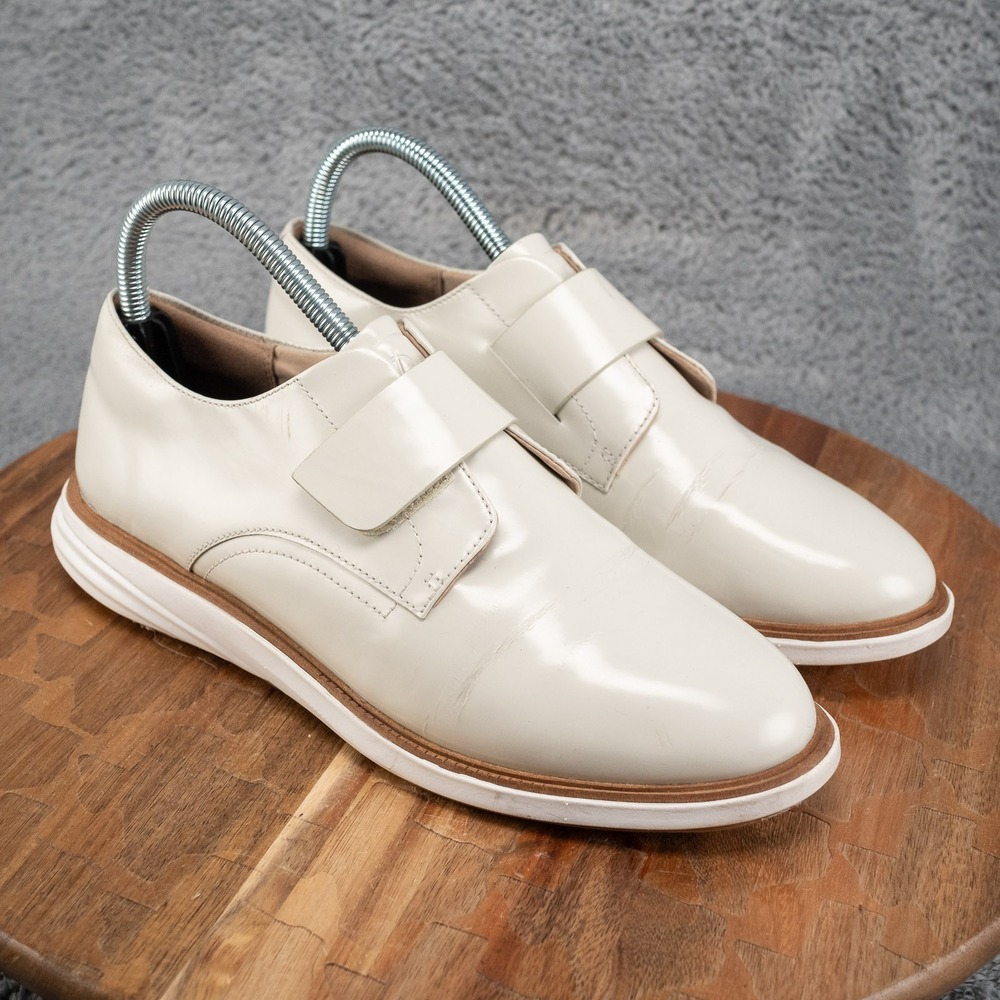 Cole Haan GrandEvølution Modern Monk Shoes Womens Size 8 White Patent Leather